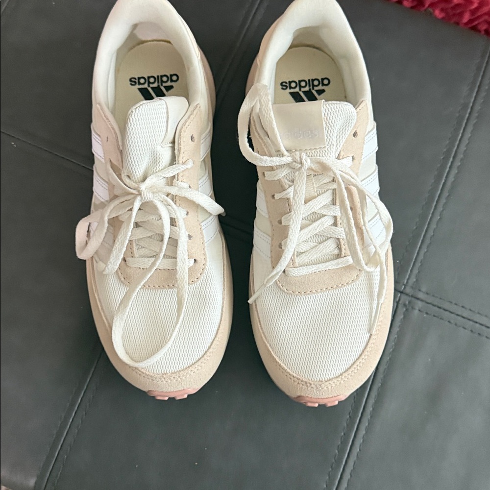 Adidas Cream and White Sneakers